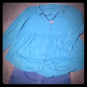 Set: Country Casual Blouse Jeans and Necklace